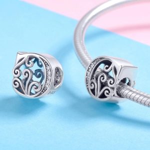 Solid 925 Sterling Silver Vintage Inspired Antique Alphabet Charm C