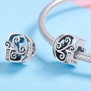 Solid 925 Sterling Silver Vintage Inspired Antique Alphabet Charm G