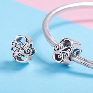 Solid 925 Sterling Silver Vintage Inspired Antique Alphabet Charm S