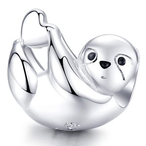 Solid 925 Sterling Silver Cute Baby Sloth Animal Pandora Inspired Charm
