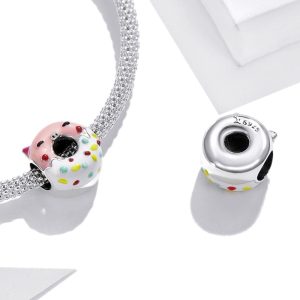 Solid 925 Sterling Silver Friendly Guinea Pig Cake Pandora Inspired Charm