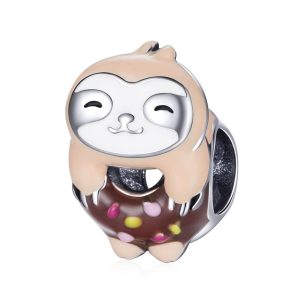 Solid 925 Sterling Silver Cool Sloth Cookies Pandora Inspired Charm