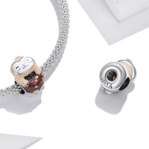 Solid 925 Sterling Silver Cool Sloth Cookies Pandora Inspired Charm