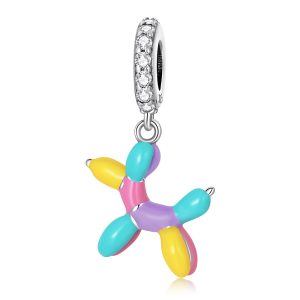 Solid 925 Sterling Silver Clown's Twisted Balloon Charm