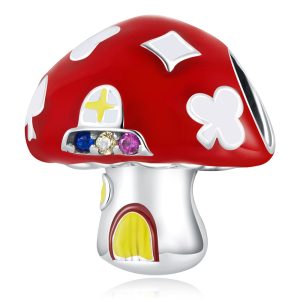 Solid 925 Sterling Silver Smurf House Charm