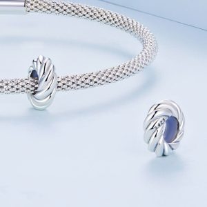 Solid 925 Signature Silver Twisted Bun Charm