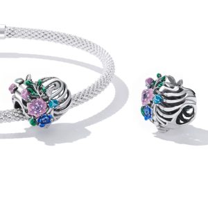Solid 925 Signature Silver Juliet's Caged Heart Charm