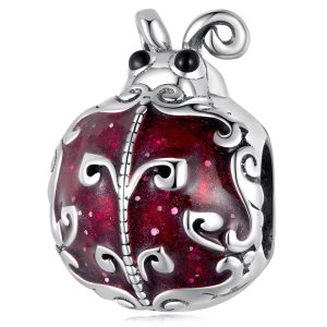 Solid 925 Signature Silver Antique Dixie Ladybird Charm