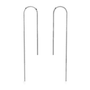 Solid 925 Sterling Silver Wire Threader Earrings