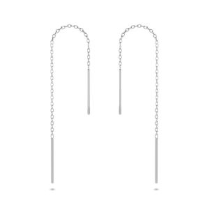 Solid 925 Sterling Silver Spiga Chain Threader Earrings