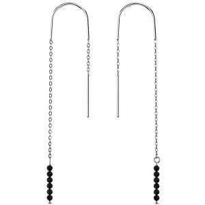 Solid 925 Sterling Silver Agate Balls Earrings