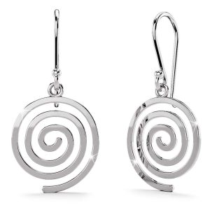 Solid 925 Sterling Silver Spiral Dangle Earrings