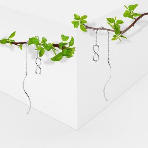 Solid 925 Sterling Silver Infinity Threader Earrings