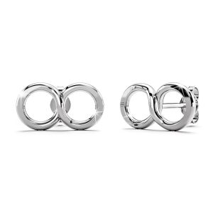 Solid 925 Sterling Silver Infinity Stud Earrings