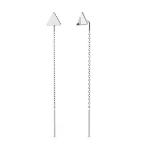 Solid 925 Sterling Silver Triangle Threader Earrings