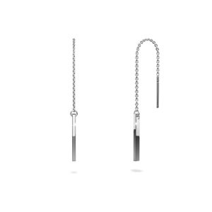 Solid 925 Sterling Silver Bar & Chain Sterling Silver 
Dangle Threader Earrings in Silver