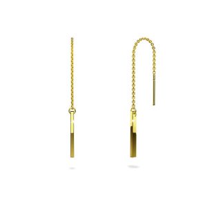 Solid 925 Sterling Silver Bar & Chain Sterling Silver Dangle Threader Earrings in Gold Vermeil