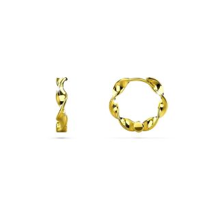 Solid 925 Sterling Silver Hypnotic Twist Hoop Earrings in Gold Vermeil