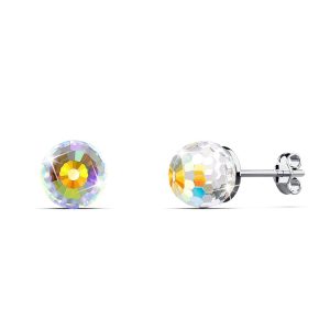 Solid 925 Sterling Silver Gradient Oval Stud Earrings Embellished with Crystals from Swarovski®