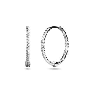 Solid 925 Sterling Silver Helical Huggie Earrings 15mm Silver