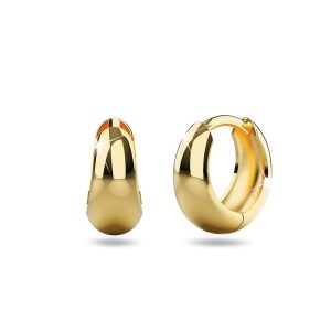 Solid 925 Sterling Silver Belgium Zircon Huggie Earrings Gold