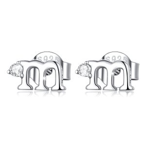 Solid 925 Signature Silver M&M Stud Earrings