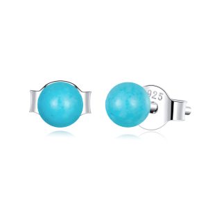 Solid 925 Signature Silver Bubble Gum Stud Earrings