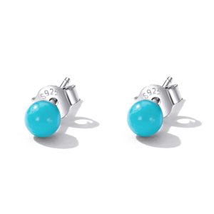 Solid 925 Signature Silver Bubble Gum Stud Earrings