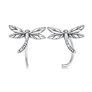 Solid 925 Signature Silver Olivia Dragonfly Stud Earrings