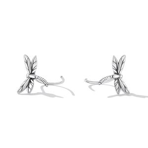 Solid 925 Signature Silver Olivia Dragonfly Stud Earrings