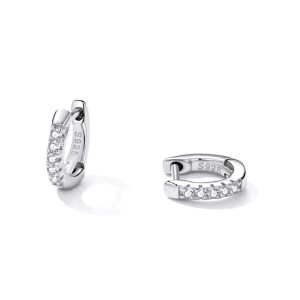 Solid 925 Signature Silver Risma Huggie Earrings