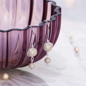 Solid 925 Signature Silver Ancestry Pearl Earrings