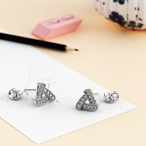 Trinity Zircon Pavé Stud Earrings