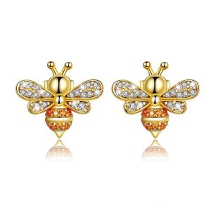 Solid 925 Sterling Silver Kayla Bee Stud Earrings