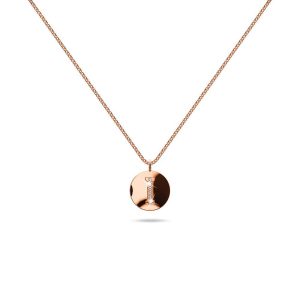 Solid 925 Sterling Silver Initial Alphabet Personalised Disc Necklace- I
