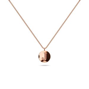 Solid 925 Sterling Silver Initial Alphabet Personalised Disc Necklace- J