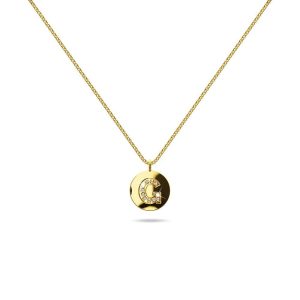 Solid 925 Sterling Silver Initial Alphabet Personalised Disc Necklace G