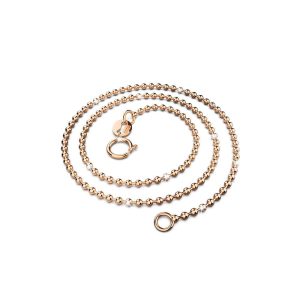 Solid 925 Sterling Silver Bead Chain Necklace in Rose Gold Layered