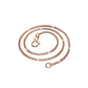 Solid 925 Sterling Silver Belcher Rolo Chain in Rose Gold Layered