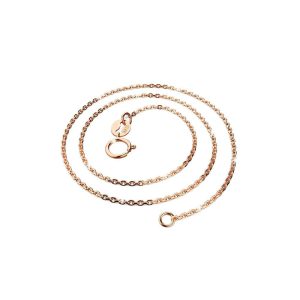 Solid 925 Sterling Silver Cable Chain in Rose Gold Layered