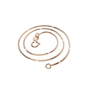 Solid 925 Sterling Silver Snake Chain Necklace in Rose Gold Layered
