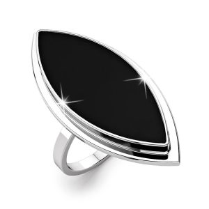 Solid 925 Sterling Silver Handmade Black Agate Ring
