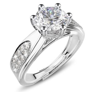 Solid 925 Sterling Silver Diamond Star Ring