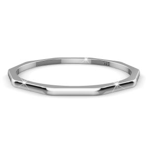 Solid 925 Sterling Silver Geometric Stacking Ring