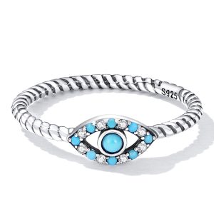 Solid 925 Sterling Silver The Third Eye Rattle Ring