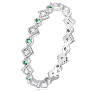 Solid 925 Signature Silver Diamond Cut Duchess Slim Ring