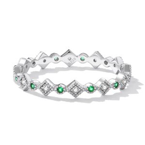 Solid 925 Signature Silver Diamond Cut Duchess Slim Ring