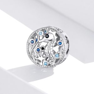 Boxed Solid 925 Sterling Silver Baby Seahorse Animal and You Are My Best Friend FOREVER Inscription Heart Charms