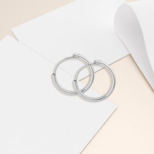 Solid 925 Sterling Silver Basic Hoop Earrings