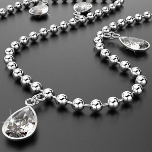 Solid 925 Sterling Silver Teardrop Charm Anklet
